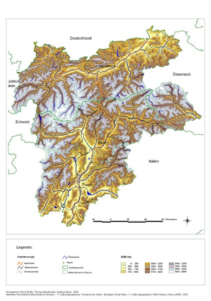 South Tyrol Elevation Map