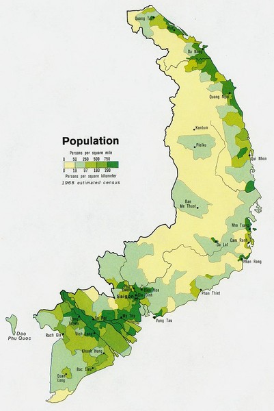 South Vietnam Population Map