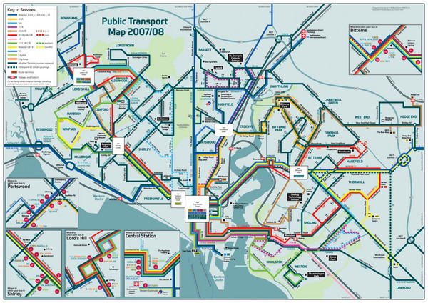 Southampton Public Transport Map