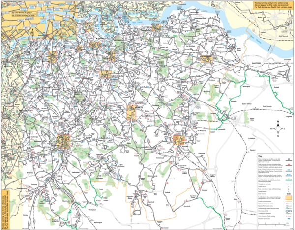 Southeast London Bus Map