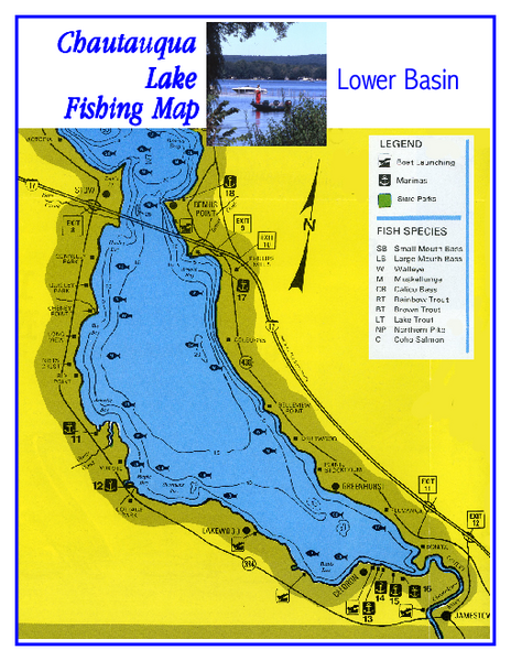 Southern Chautauqua Lake Fishing Map