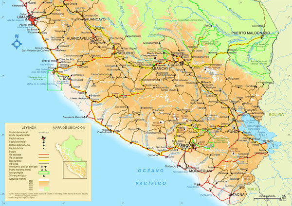 Southern Peru Map