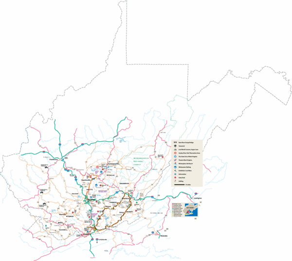 Southern West Virginia Tourist Map