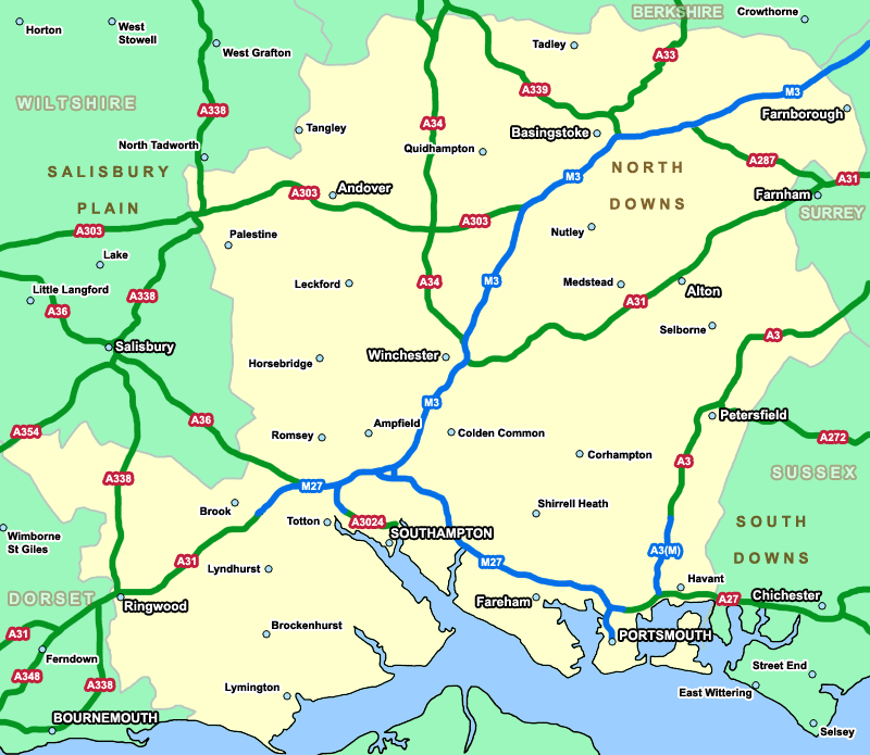 Southhampton Area Hotel Map - Salisbury • mappery