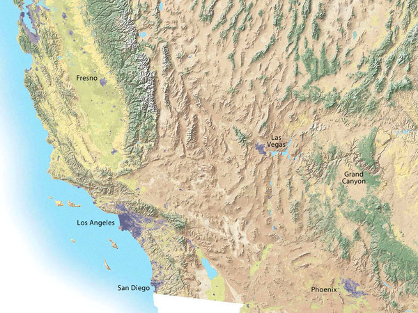 Southwest USA topo Map