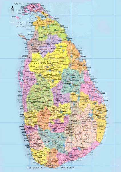 Sri Lanka Political Map Sri Lanka Political Map - Sri Lanka • Mappery