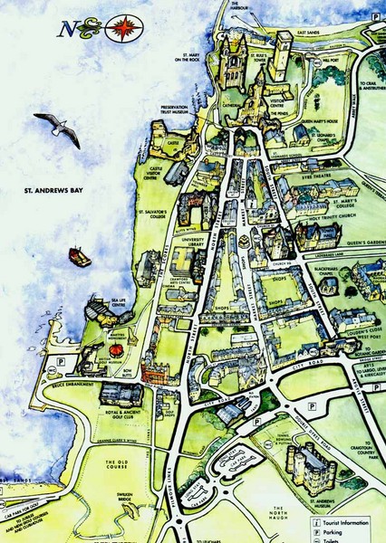 St Andrews Scotland Tourist Map