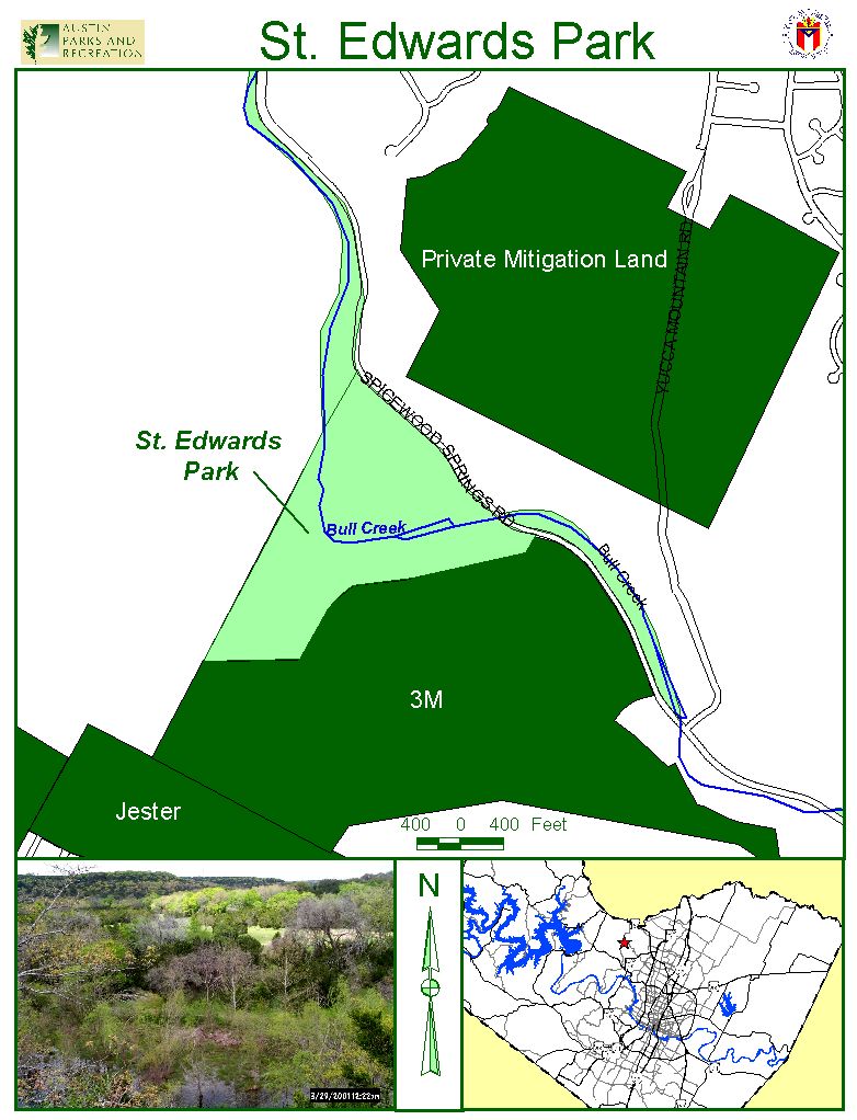 St Edwards Park Map 7301 Spicewood Springs Rd Austin • mappery
