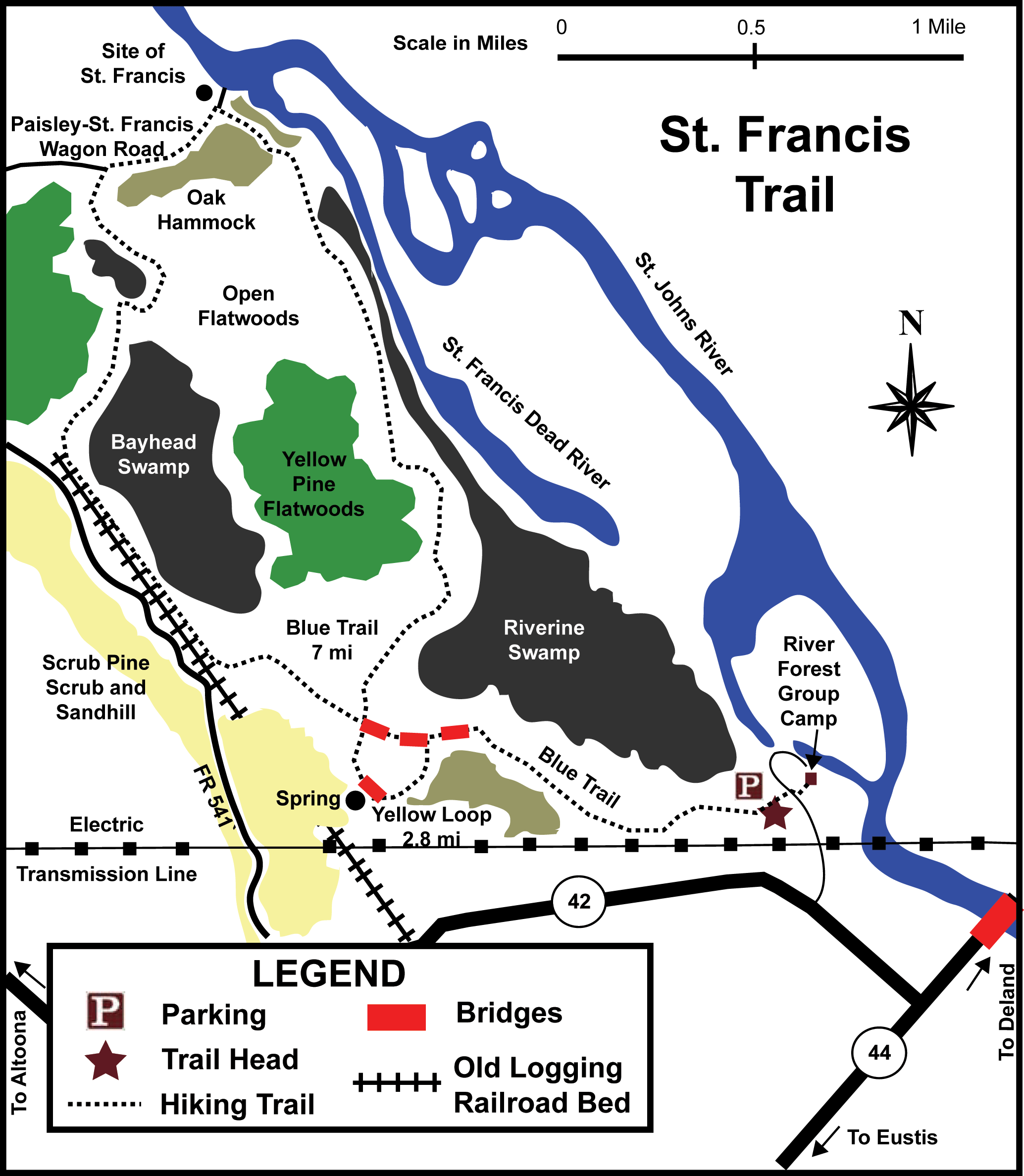 St Francis Trail Map Volusia County FL USA • mappery