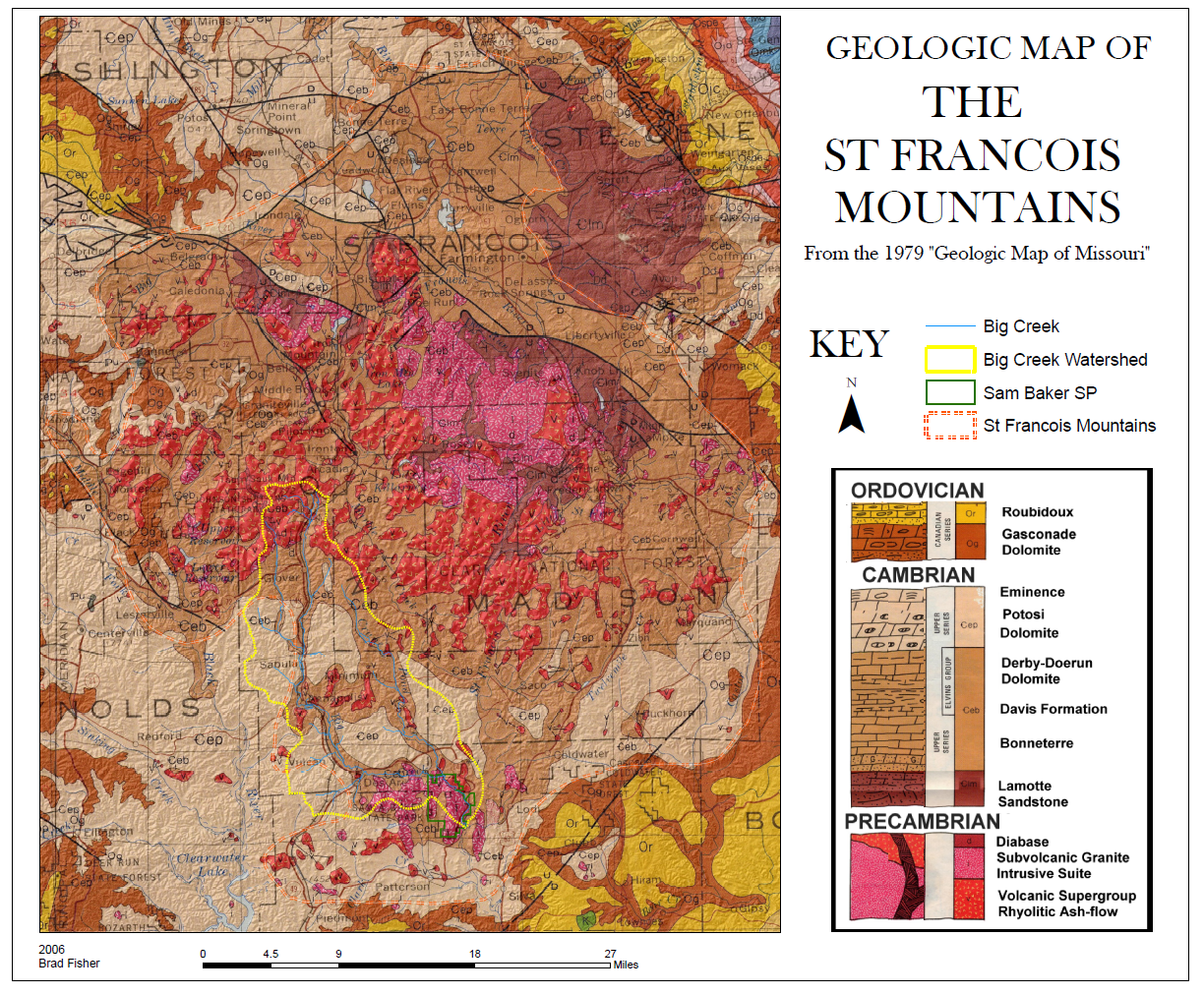 St Francois Mountains Geologic Map ironton missouri • mappery