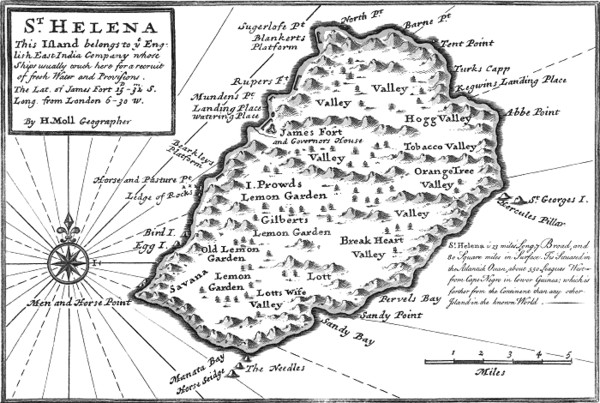 St. Helena 1732 Map