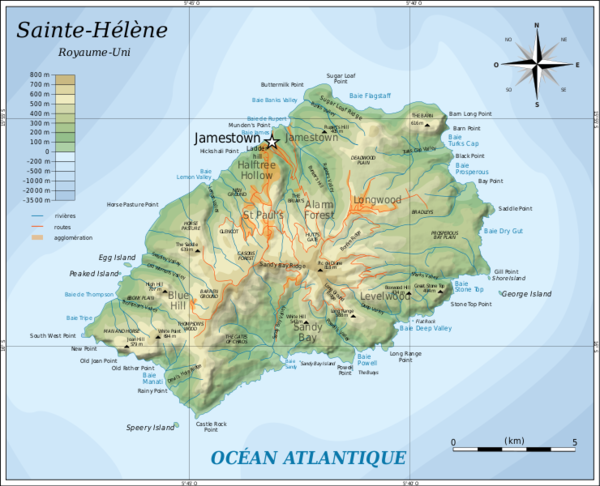 St. Helena Topography Map