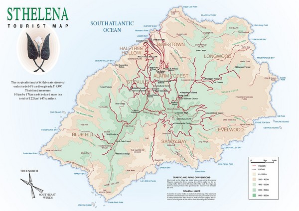 St. Helena Tourist Map
