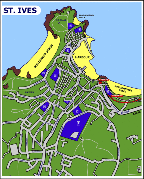 Printable Street Map Of St Ives Cornwall Printable Street Map Of St Ives Cornwall