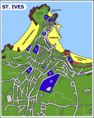 St Ives Cornwall Tourist Map