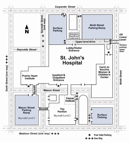 St. John's Hospital Visitor Map
