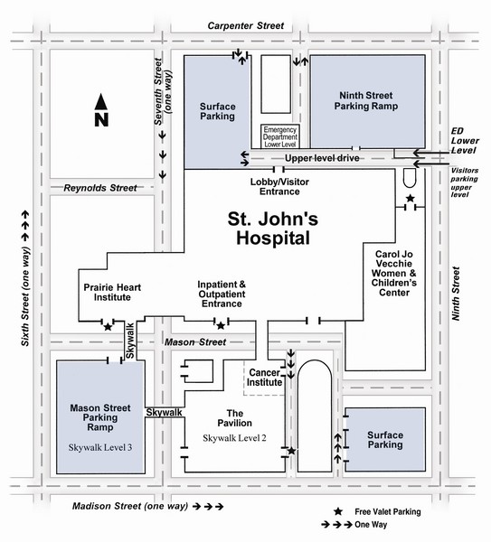 St. John's Hospital Visitor Map