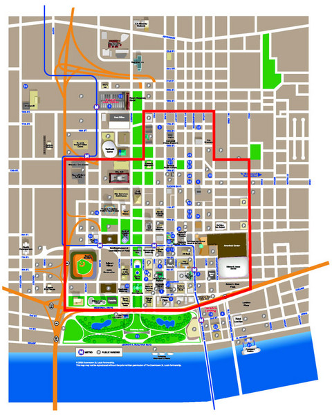 St. Louis, MO Tourist Map