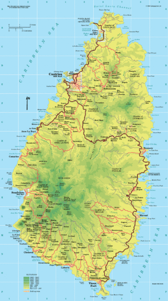 St. Lucia Island Map