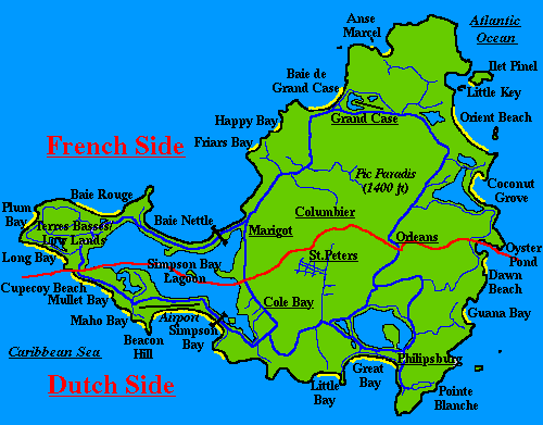 St Maarten Beach Tourist Map - St Maarten • mappery