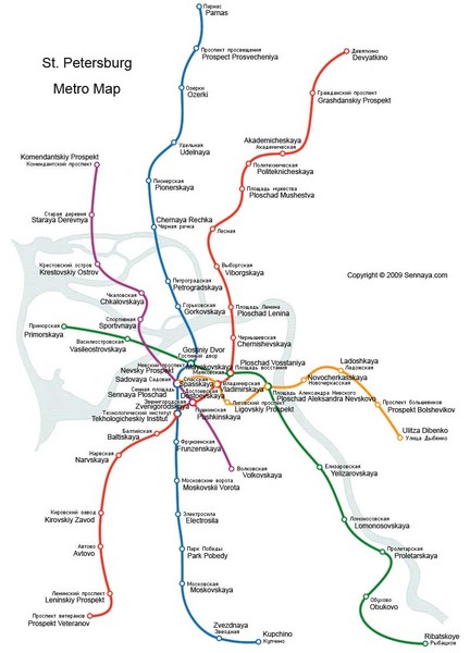 St Petersburg Metro Map