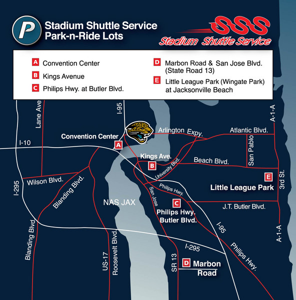 Stadium Shuttle Service Map