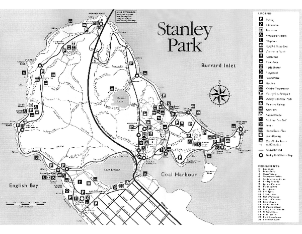 Stanley Park Trail Map Stanley Park Vancouver Mappery