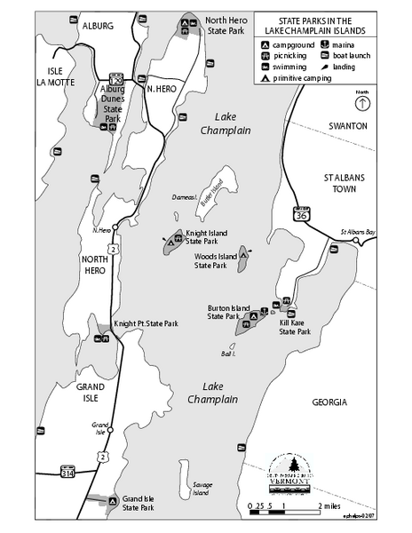 State Parks of the Champlain Islands Map