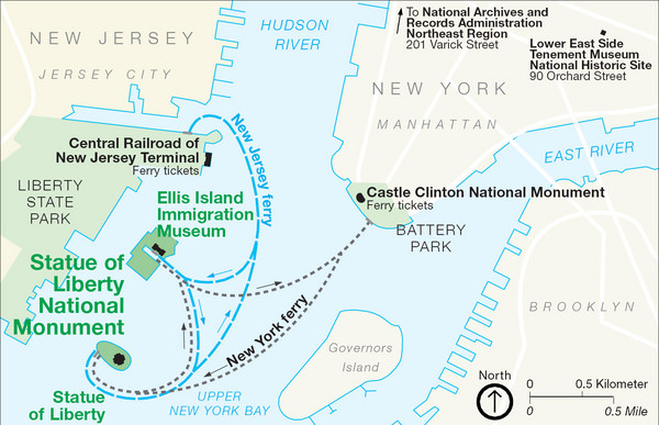 Statue of Liberty National Monument Map