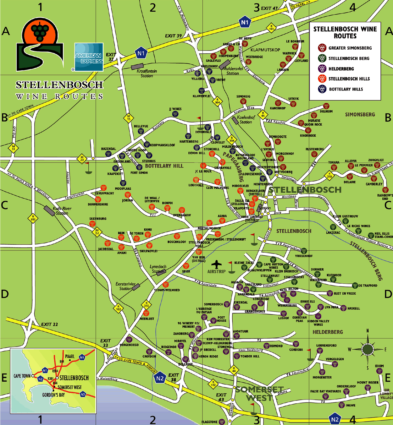 Stellenbosch Wine Route Map Stellenbosch South Africa • mappery