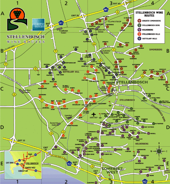Stellenbosch Wine Route Map