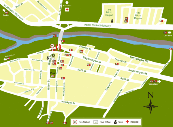 Stepanavan Armenia Tourist Map