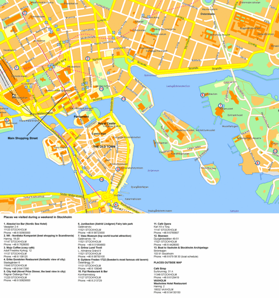 Stockholm Tourist Map