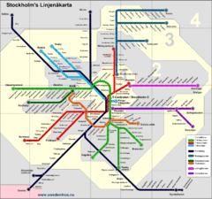 Stockholm tunnelband Map