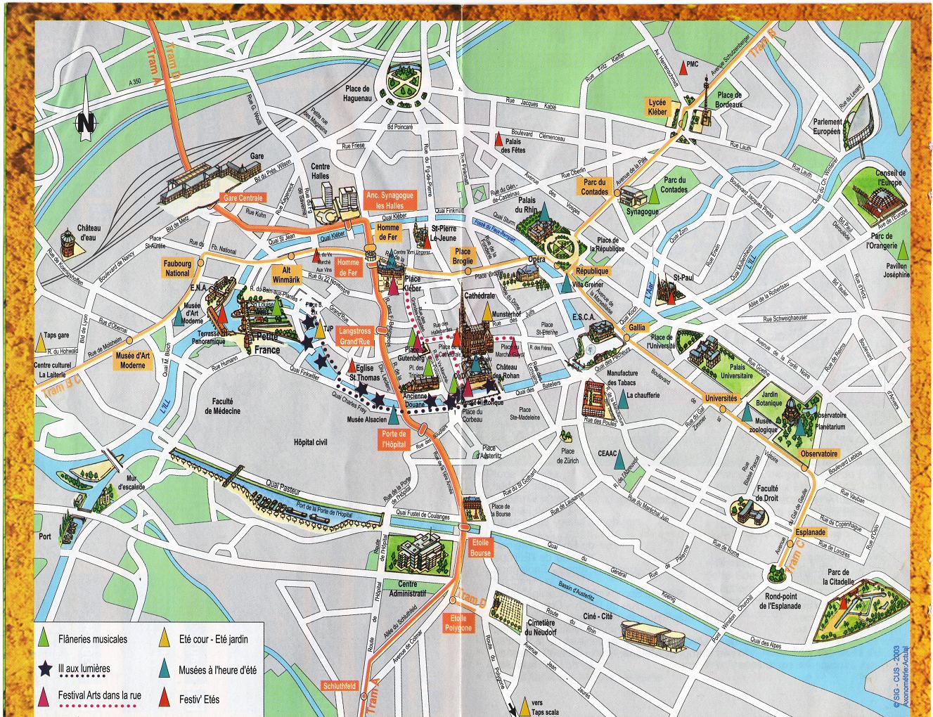 Strassburg Tourist Map Strassburg France • mappery