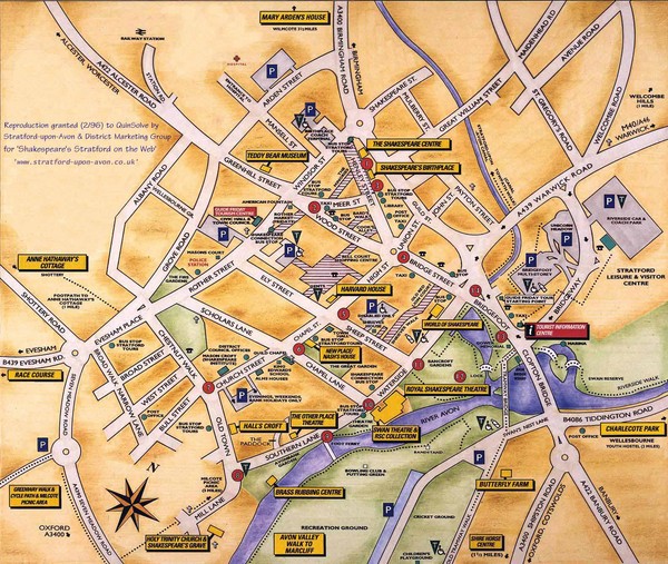 Stratford-upon-Avon Tourist Map