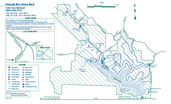Strouds Run State Park map