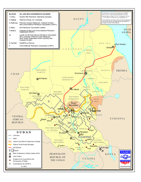 Sudan Oil and Gas Map