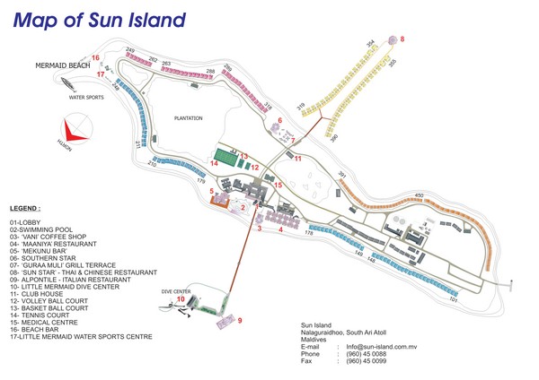 Sun Island Resort Map