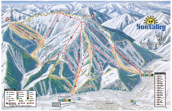 Sun Valley Ski Area Trail Map
