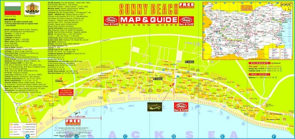 Sunny Beach Tourist Map