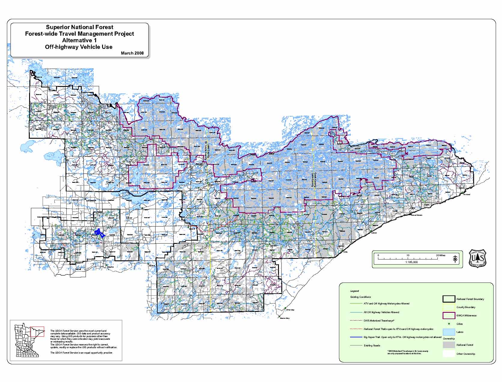 Superior National Park Map Isabella Minnesota • mappery