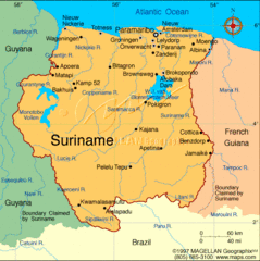 Suriname Map Suriname Map