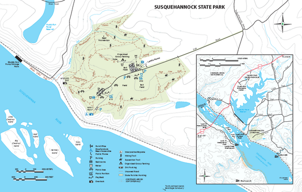 Susquehannock State Park Trail Map Susquehannock State Park Map - Drumore Pa 17518 • Mappery