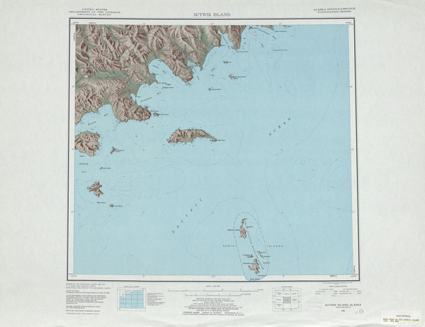 Sutwik Island Shaded Relief Map