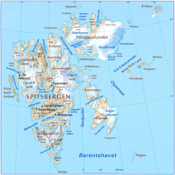 Svalbard Physical Map