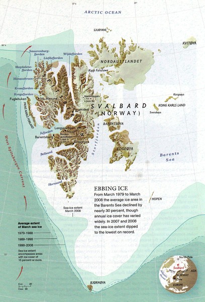 Svalbard's Ebbing Ice Map