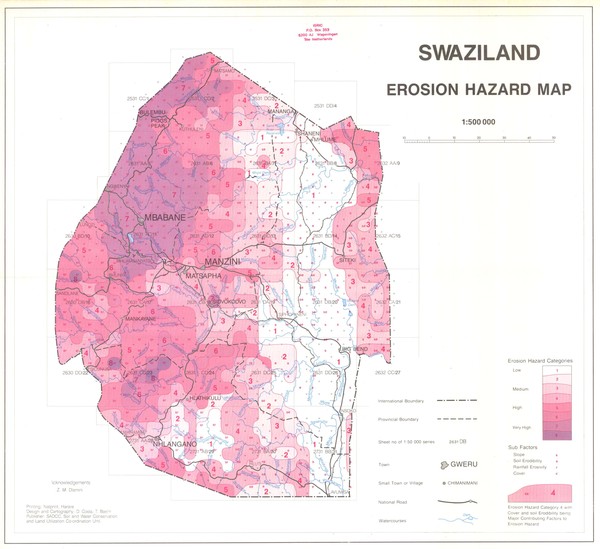 Swazilad soil erosion Map
