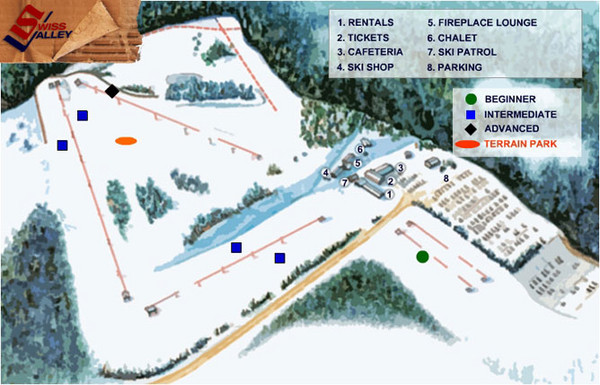 Swiss Valley Ski Lodge Ski Trail Map
