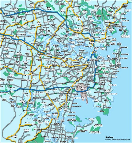 Sydney, Australia Tourist Map